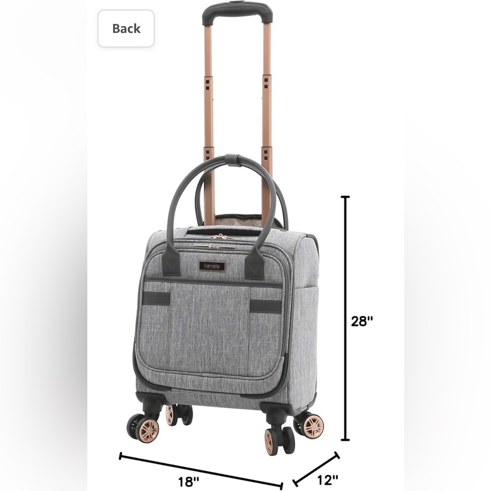 Kenzie Women's Hudson Softside Spinner 16” Underseater Carry-on Tote Luggage